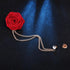 Bridegroom Wedding Brooches Hand-made Rose Flower Brooch Lapel Pin Wedding Brooches Luxury Party Brooch Unique New Trendy Flower Badge Tassel Chain Men's Suit Accessories