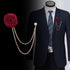 Bridegroom Wedding Brooches Hand-made Rose Flower Brooch Lapel Pin Wedding Brooches Luxury Party Brooch Unique New Trendy Flower Badge Tassel Chain Men's Suit Accessories