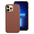 Bright Orange Mobile Phone Case With Coated Leather Case Protective Slim Phone Case Cowhide Genuine Leather Phone Case for iPhone 14 13 Pro Max Luxury Back Cover