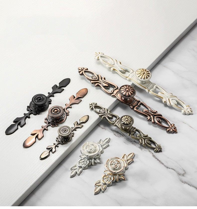 Bronze Door Handles Cabinet Handle Antique Cabinet Pulls Wardrobe Drawer Knobs Zinc Alloy Cupboard Furniture Hardware Center Shabby Chic Drawer Pulls Handles Antique Bronze Kitchen Cabinet Drop Bail Pulls Handles