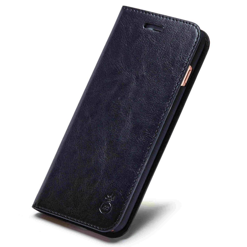 Brown Genuine Leather Flip Case For iPhone Luxury Wallet Card Cover For iPhone 14 13 Leather iPhone Case Kickstand Card Holder Flip Leather Wallet Phone Case