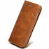 Brown Genuine Leather Flip Case For iPhone Luxury Wallet Card Cover For iPhone 14 13 Leather iPhone Case Kickstand Card Holder Flip Leather Wallet Phone Case