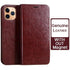 Brown Genuine Leather Flip Case For iPhone Luxury Wallet Card Cover For iPhone 14 13 Leather iPhone Case Kickstand Card Holder Flip Leather Wallet Phone Case