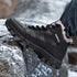 Brown Soft Winter Warm Leather Mens Boots Fur Snow Boots Outdoor Winter Casual Shoes Rubber Ankle Boots Non Slip Fur Lined Boots Leather Comfortable Mens Mountain Shoes