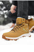 Brown Winter Mens Snow Boots Warm Plush Boots Waterproof Leather Ankle Boots Fashion Outdoor Non-slip Men's Hiking Boots Winter Ankle Snow Hiking Boots Warm Water Resistant Sport Shoes