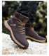 Brown Winter Mens Snow Boots Warm Plush Boots Waterproof Leather Ankle Boots Fashion Outdoor Non-slip Men's Hiking Boots Winter Ankle Snow Hiking Boots Warm Water Resistant Sport Shoes