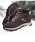 Brown Winter Mens Snow Boots Warm Plush Boots Waterproof Leather Ankle Boots Fashion Outdoor Non-slip Men's Hiking Boots Winter Ankle Snow Hiking Boots Warm Water Resistant Sport Shoes