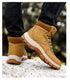 Brown Winter Mens Snow Boots Warm Plush Boots Waterproof Leather Ankle Boots Fashion Outdoor Non-slip Men's Hiking Boots Winter Ankle Snow Hiking Boots Warm Water Resistant Sport Shoes