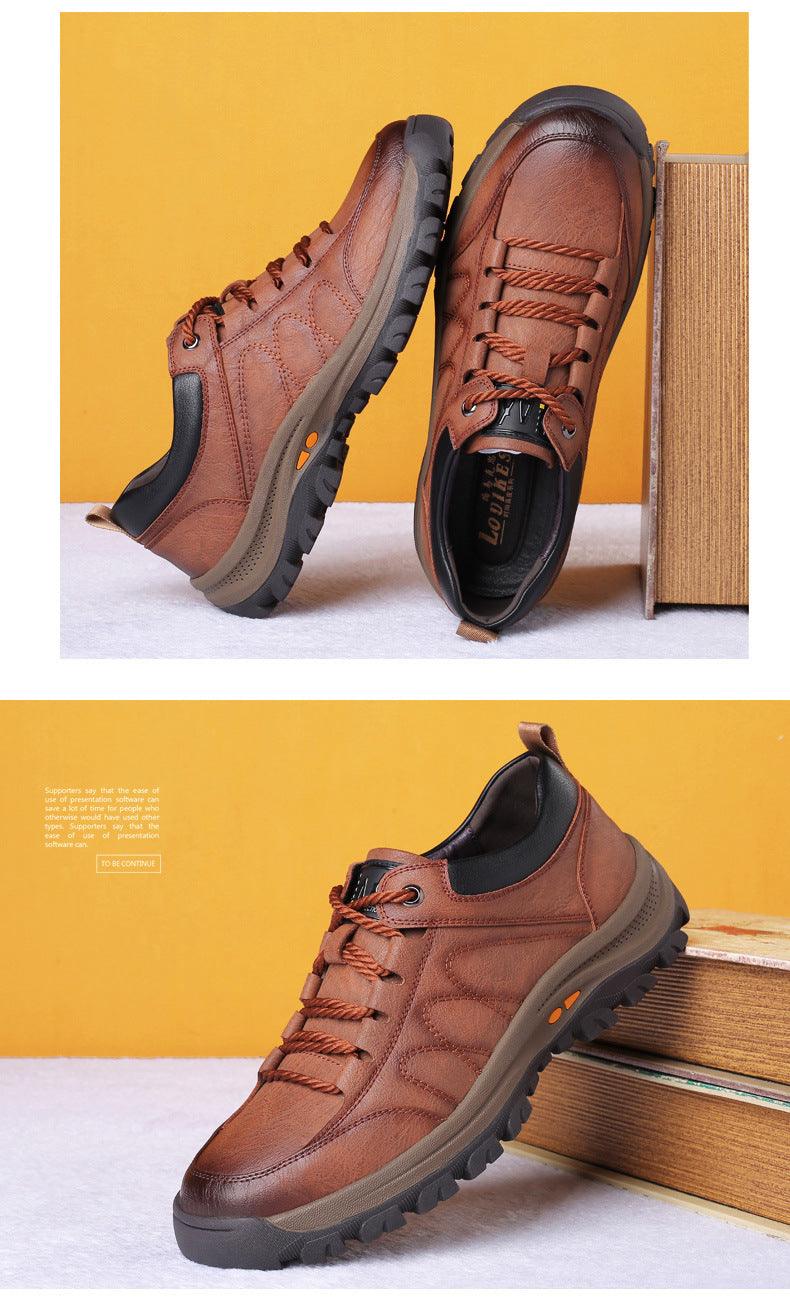 Business Black Leather Mens Casual Shoes Spring Lace-up Platform Travel Shoes Wear-Resistant Shoes Elegant Style Men's Shoes Flat Round Toe Fashion Dress Shoes For Men - STEVVEX Shoes - 107, Black Shoes, Brown Shoes, High Quality Mens Casual Shoes, Leather Mens Shoes, Leather Shoes, Luxury Shoes, Men Casual Sport Shoes, Men Shoes, Mens Sports Water Shoes, Mountain Mens Shoes, River Shoes, Shoes, Sport Mens Shoes, Sports Shoes, Strong Mens Shoes, Waterproof Shoes, Winter Running Shoes - Stevvex.com