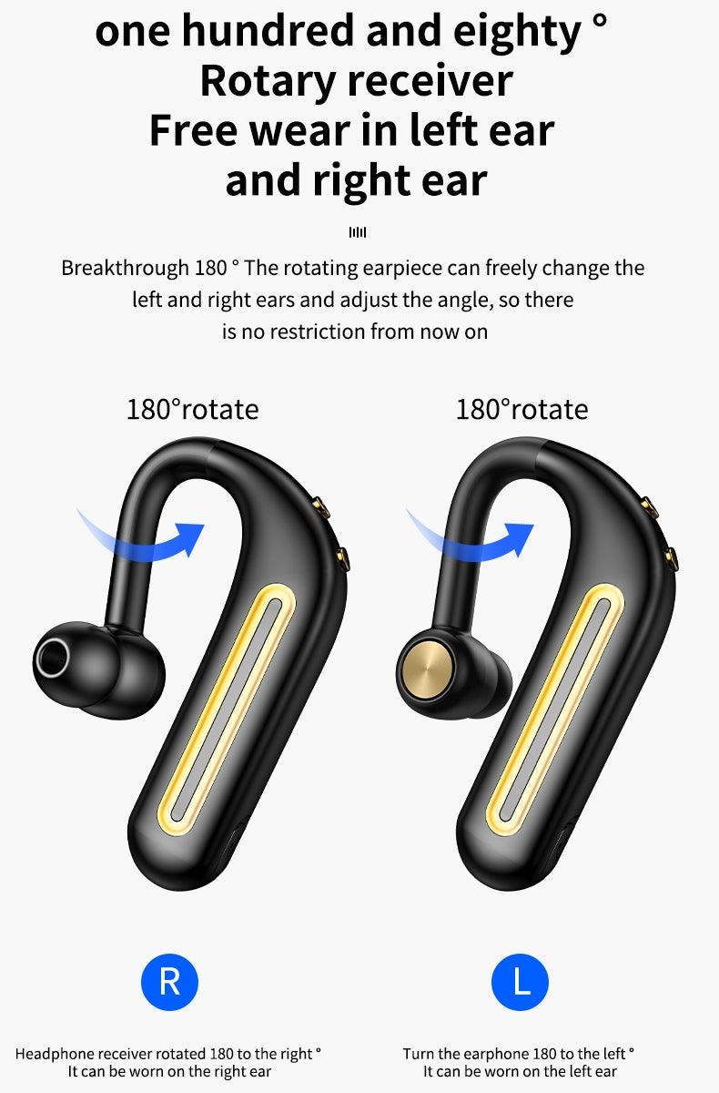 Business Bluetooth Hands-free Earphone Comfortable Single Ear Wireless Headset Waterproof Sport Earbuds 48 Working Time Wireless HD Call Headphone Bluetooth 5.0 Earbuds Noise Isolating Clear Calls Sweat Resistance Lightweight HiFi Headphone