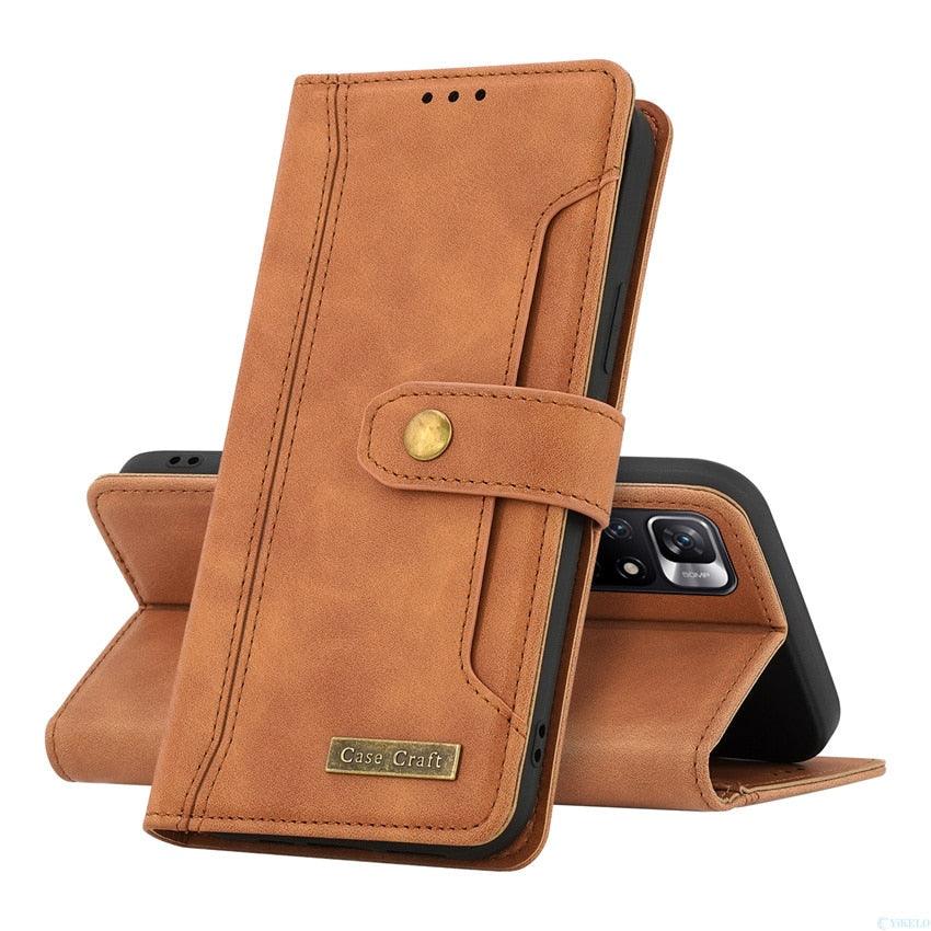 Business Card Slot Phone Case For Xiaomi Mi 11 11T Lite Redmi Note 10 11 POCO M3 M4 Pro 10S F3 F4 Flip Wallet Leather Phone Cases with Credit Card Holder Slot Stand Book