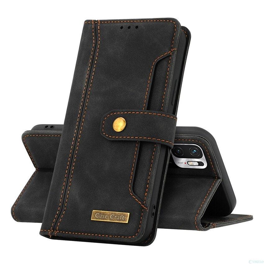 Business Card Slot Phone Case For Xiaomi Mi 11 11T Lite Redmi Note 10 11 POCO M3 M4 Pro 10S F3 F4 Flip Wallet Leather Phone Cases with Credit Card Holder Slot Stand Book