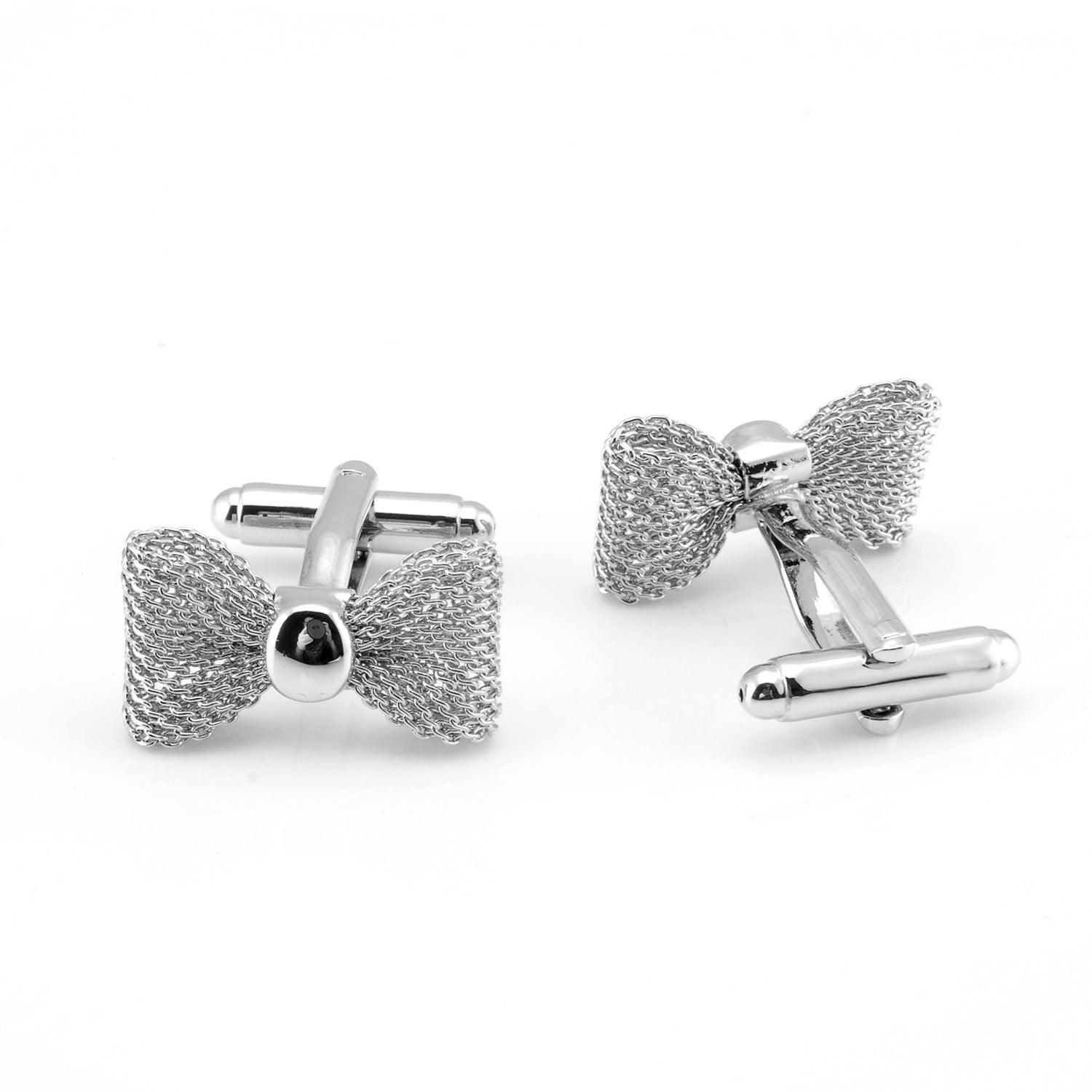 Business Cufflinks Fashion Banquet Wedding Men Shirts Cuffs Accessories Bow Knot Shaped Cuff Links Unique Luxury Shirt Cuff Links Gift Groom Cufflinks