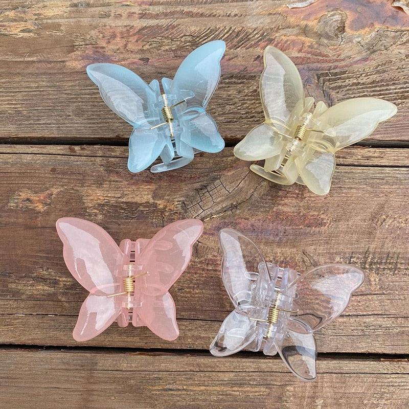 Butterfly Hair Clip Fairy Geometric Acrylic Acetate Hairpins Girls Women Hair Claws Transparent Clip Hair Accessories Barrettes Fashion Hairgrips Accessories For Party