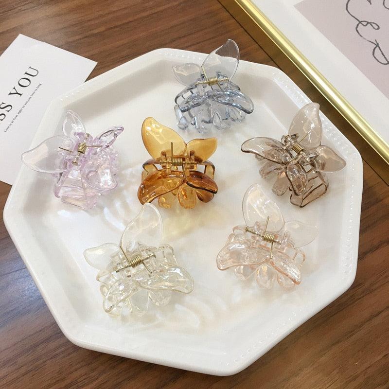 Butterfly Hair Clip Fairy Geometric Acrylic Acetate Hairpins Girls Women Hair Claws Transparent Clip Hair Accessories Barrettes Fashion Hairgrips Accessories For Party