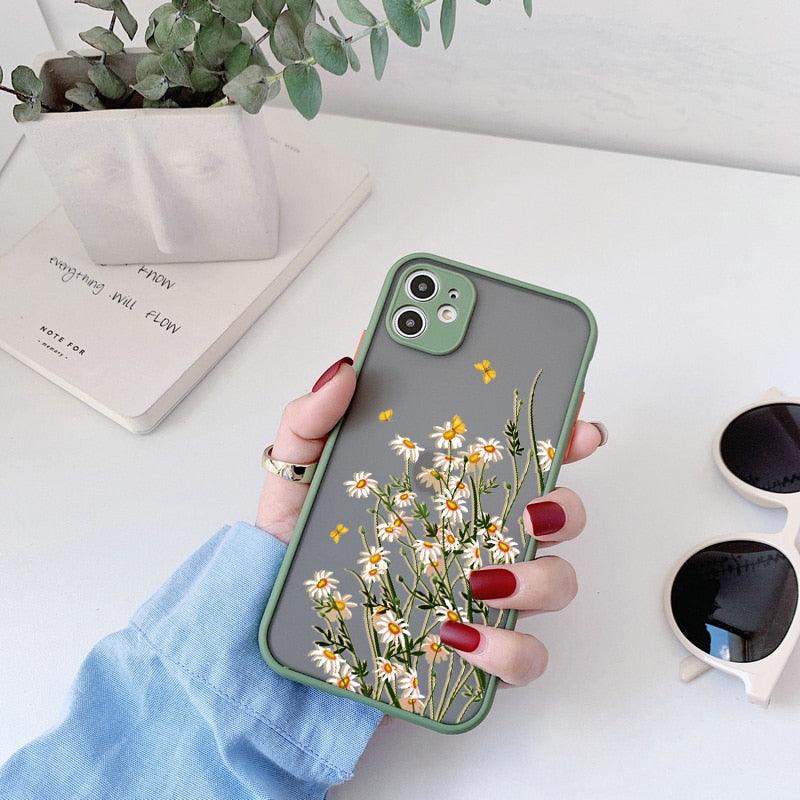 Butterfly Lavender Flower Phone Case For iPhone 13 mini 14 pro max Hard Shockproof Cover Floral Design Built-in Lens Protection Beautiful Design Transparent Back Case Cover for iPhone