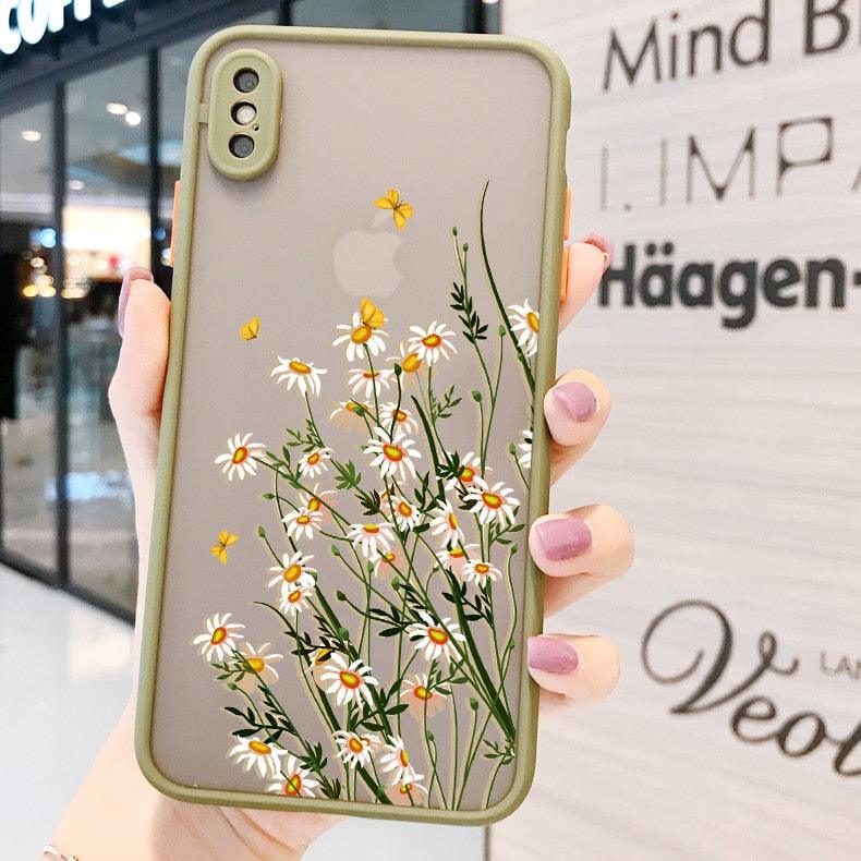 Butterfly Lavender Flower Phone Case For iPhone 13 mini 14 pro max Hard Shockproof Cover Floral Design Built-in Lens Protection Beautiful Design Transparent Back Case Cover for iPhone