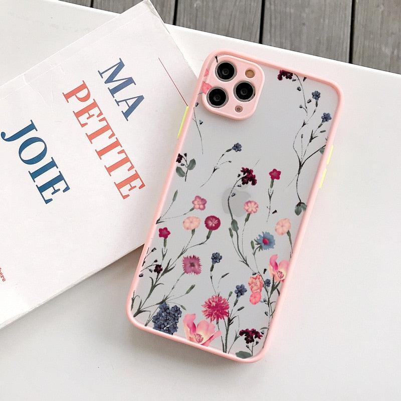 Butterfly Lavender Flower Phone Case For iPhone 13 mini 14 pro max Hard Shockproof Cover Floral Design Built-in Lens Protection Beautiful Design Transparent Back Case Cover for iPhone