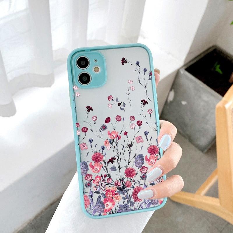 Butterfly Lavender Flower Phone Case For iPhone 13 mini 14 pro max Hard Shockproof Cover Floral Design Built-in Lens Protection Beautiful Design Transparent Back Case Cover for iPhone