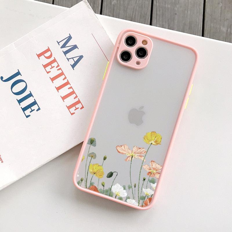 Butterfly Lavender Flower Phone Case For iPhone 13 mini 14 pro max Hard Shockproof Cover Floral Design Built-in Lens Protection Beautiful Design Transparent Back Case Cover for iPhone