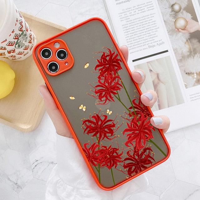 Butterfly Lavender Flower Phone Case For iPhone 13 mini 14 pro max Hard Shockproof Cover Floral Design Built-in Lens Protection Beautiful Design Transparent Back Case Cover for iPhone