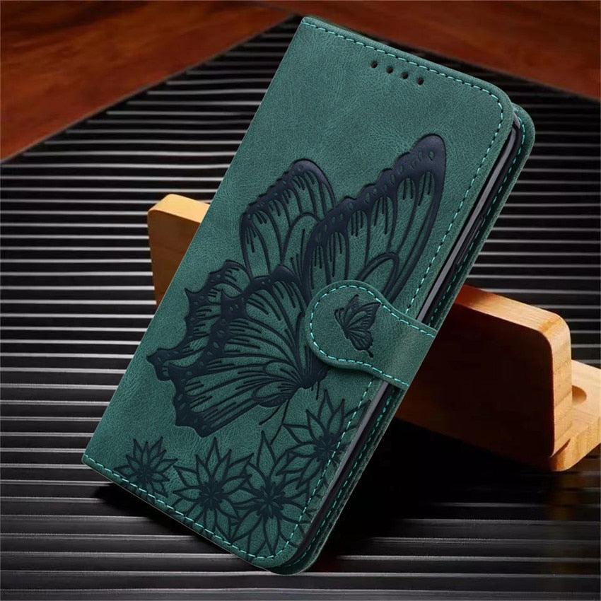 Butterfly Leather Flip Cover For iPhone 14  X XS XR 13 12 11 Pro Max 12 MINI Phone Wallet Case PU Leather Wallet Case Butterfly Flower Pattern Design Magnetic Flip Case Shockproof Protective Cover