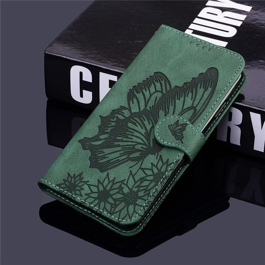 Butterfly Leather Flip Cover For iPhone 14  X XS XR 13 12 11 Pro Max 12 MINI Phone Wallet Case PU Leather Wallet Case Butterfly Flower Pattern Design Magnetic Flip Case Shockproof Protective Cover