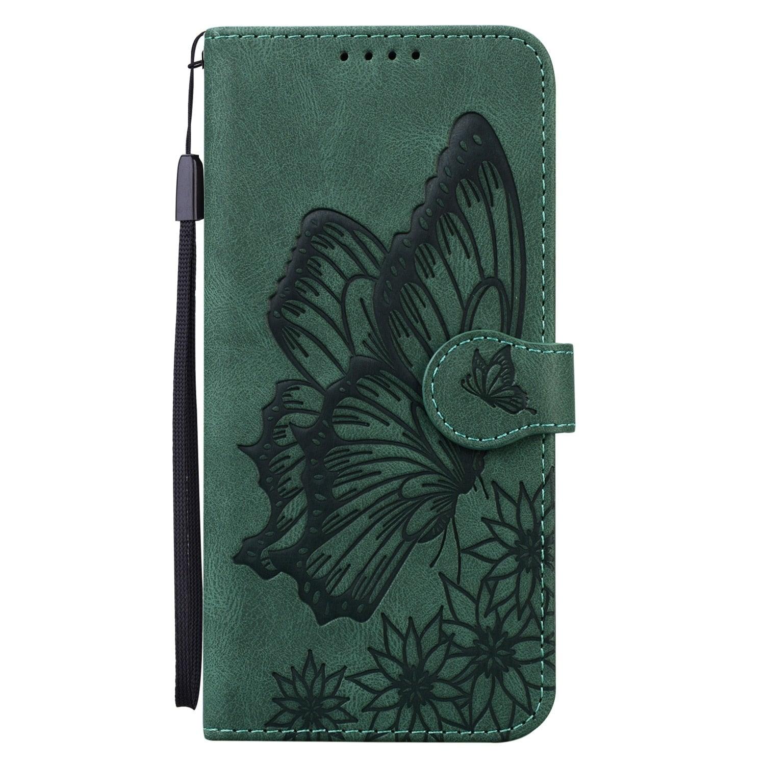 Butterfly Leather Flip Cover For iPhone 14  X XS XR 13 12 11 Pro Max 12 MINI Phone Wallet Case PU Leather Wallet Case Butterfly Flower Pattern Design Magnetic Flip Case Shockproof Protective Cover