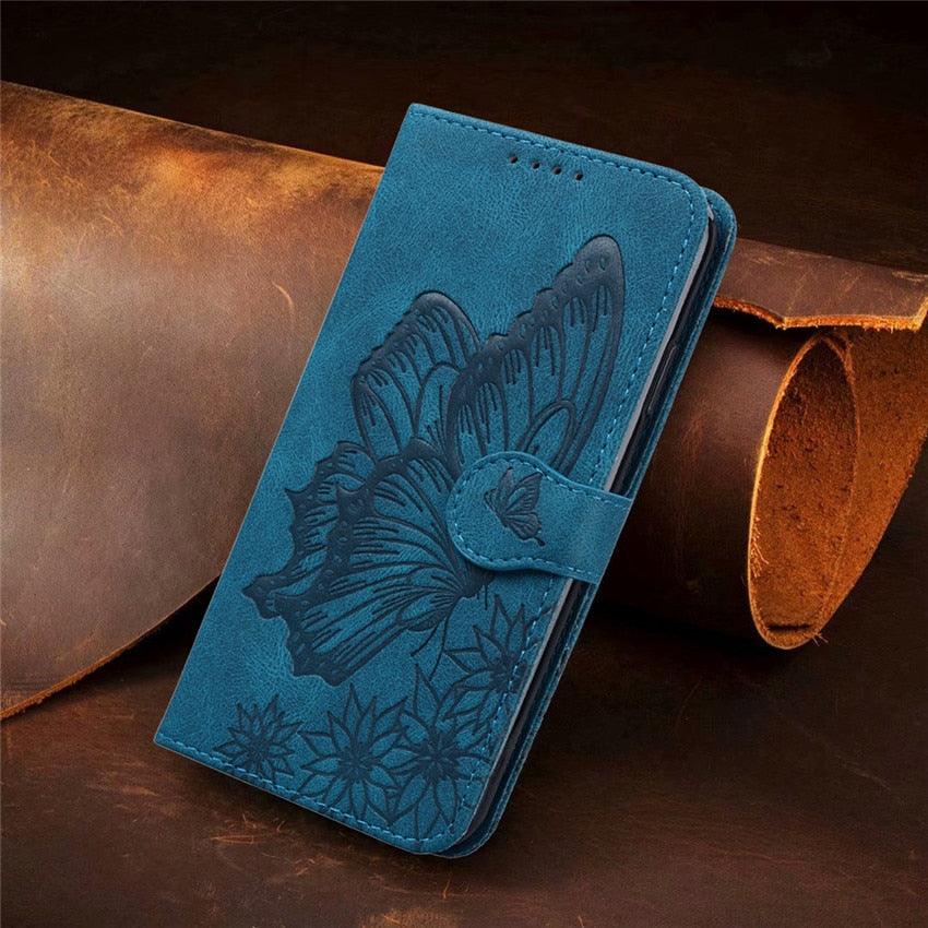 Butterfly Leather Flip Cover For iPhone 14  X XS XR 13 12 11 Pro Max 12 MINI Phone Wallet Case PU Leather Wallet Case Butterfly Flower Pattern Design Magnetic Flip Case Shockproof Protective Cover