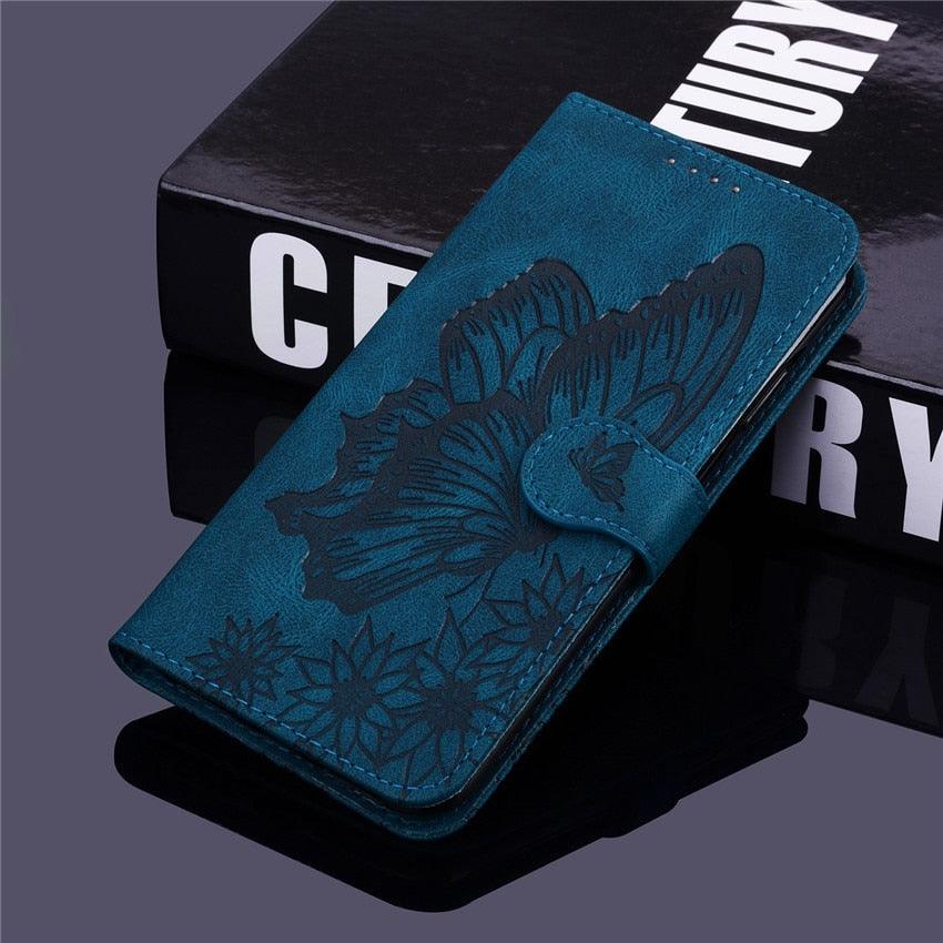 Butterfly Leather Flip Cover For Xiaomi Mi11 Redmi Note 9T 9 9A 9S 8 Pro 8A POCO X3 NFC M3 F3 10 Pro Lite Phone Wallet Book Case Retro Leather Flip Magnetic Mobile Phone Case