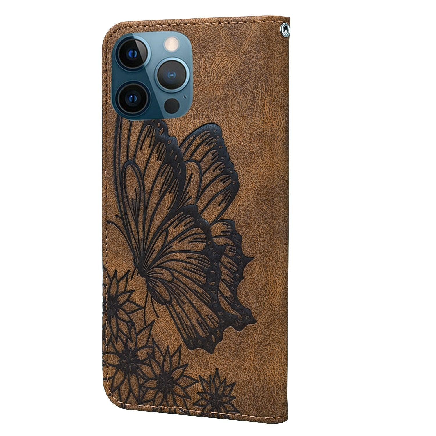 Butterfly Leather Flip Cover For Xiaomi Mi11 Redmi Note 9T 9 9A 9S 8 Pro 8A POCO X3 NFC M3 F3 10 Pro Lite Phone Wallet Book Case Retro Leather Flip Magnetic Mobile Phone Case