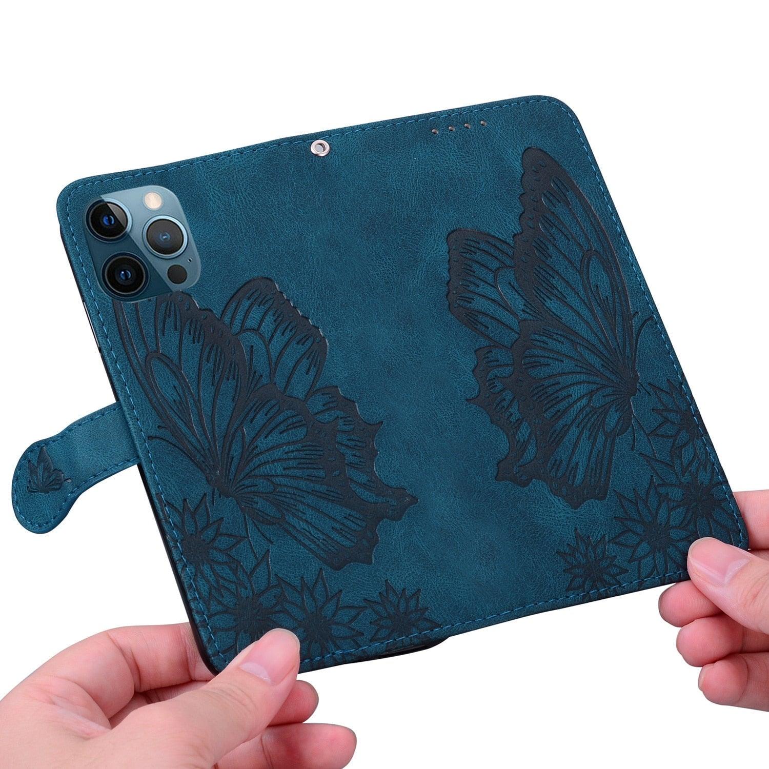 Butterfly Leather Flip Cover For Xiaomi Mi11 Redmi Note 9T 9 9A 9S 8 Pro 8A POCO X3 NFC M3 F3 10 Pro Lite Phone Wallet Book Case Retro Leather Flip Magnetic Mobile Phone Case