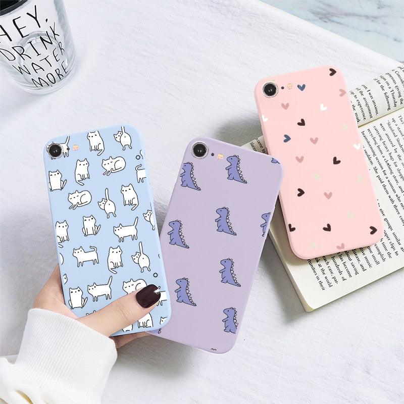 Butterfly Pattern Design Trendy Mobile Phone Case Protective Case For iPhone 7 8 SE 2020 Flower Cartoon Celular Case For iPhone7 8 SE2020 se 2020 se2020 A1778 A1660 A1779 Silicon Matte TPU Cover