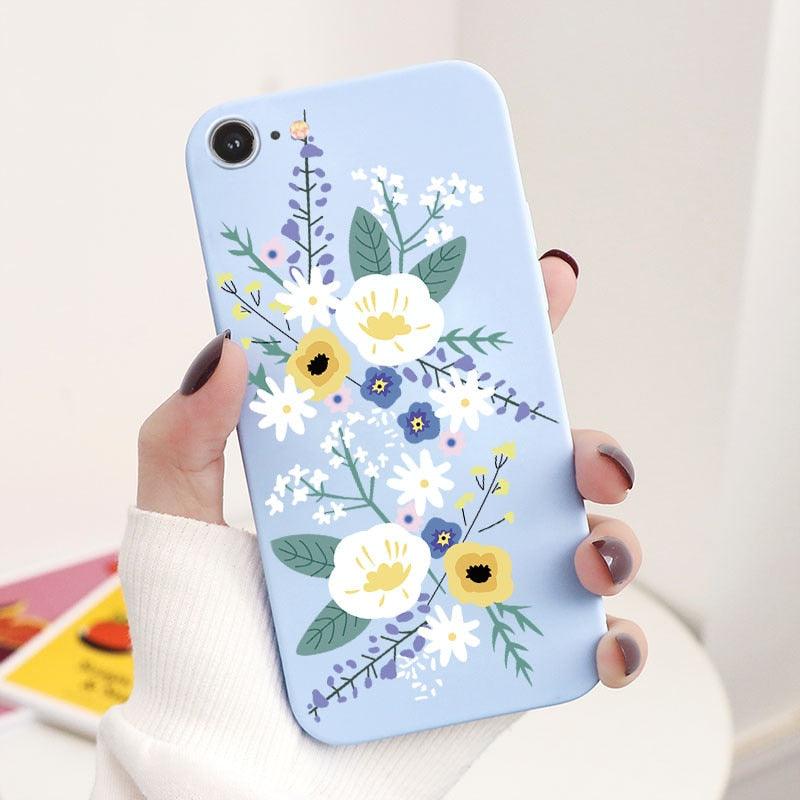 Butterfly Pattern Design Trendy Mobile Phone Case Protective Case For iPhone 7 8 SE 2020 Flower Cartoon Celular Case For iPhone7 8 SE2020 se 2020 se2020 A1778 A1660 A1779 Silicon Matte TPU Cover