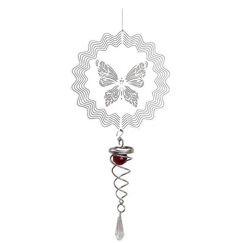 Butterfly Wind Spinner Hanging With Gazing Ball Spiral Tail 3D Metal Rotating Outdoor Stainless Steel Butterfly Metal Wind Chime Christmas Pendant Hanging Spiral Wind-chimes Garden Yard Home Decor - ALLURELATION Decor - 503, Butterfly Wind-chime, Decor, Decoration, Hanging Wind-chime, Home Decor Wind-chime, Metal Wind-chime, Outdoor Wind-chime, Rotating Wind-chime, Spinner Wind-chime, Spiral Wind-chime, Stainless Steel Wind-chime, Wind-chime For Gifts - Stevvex.com