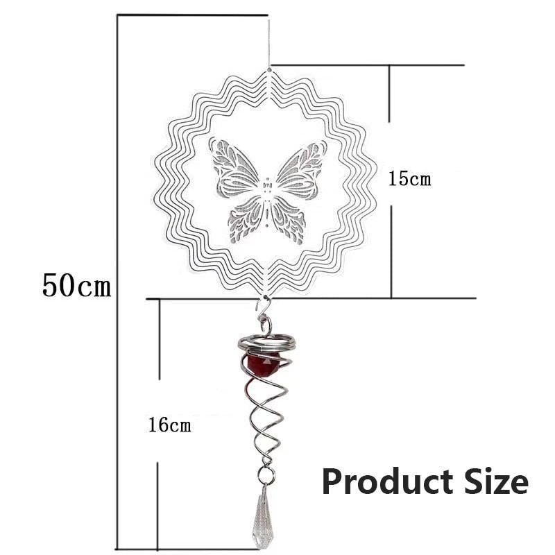 Butterfly Wind Spinner Hanging With Gazing Ball Spiral Tail 3D Metal Rotating Outdoor Stainless Steel Butterfly Metal Wind Chime Christmas Pendant Hanging Spiral Wind-chimes Garden Yard Home Decor - ALLURELATION Decor - 503, Butterfly Wind-chime, Decor, Decoration, Hanging Wind-chime, Home Decor Wind-chime, Metal Wind-chime, Outdoor Wind-chime, Rotating Wind-chime, Spinner Wind-chime, Spiral Wind-chime, Stainless Steel Wind-chime, Wind-chime For Gifts - Stevvex.com