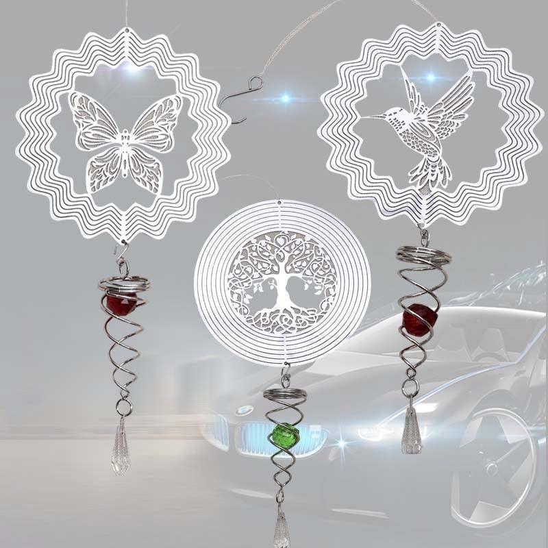 Butterfly Wind Spinner Hanging With Gazing Ball Spiral Tail 3D Metal Rotating Outdoor Stainless Steel Butterfly Metal Wind Chime Christmas Pendant Hanging Spiral Wind-chimes Garden Yard Home Decor - ALLURELATION Decor - 503, Butterfly Wind-chime, Decor, Decoration, Hanging Wind-chime, Home Decor Wind-chime, Metal Wind-chime, Outdoor Wind-chime, Rotating Wind-chime, Spinner Wind-chime, Spiral Wind-chime, Stainless Steel Wind-chime, Wind-chime For Gifts - Stevvex.com