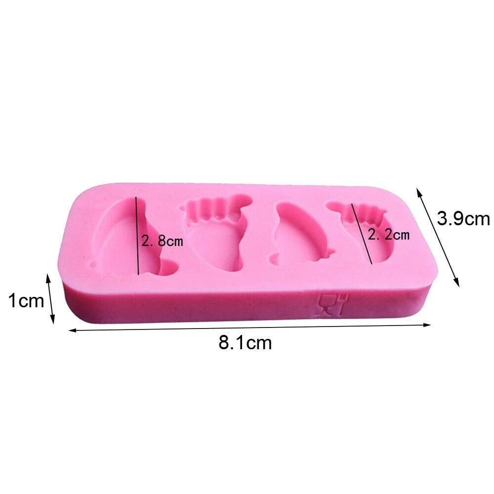 Cake Mold 3D Baby Feet Silicone Mold Chocolate Fondant Cake Decorating Baking Tool Bakeware Pudding Baking Paste Mold  Baby Foot Prints Silicone Molds, Fondant Soap Mold Baby Shower Cake Topper Decoration