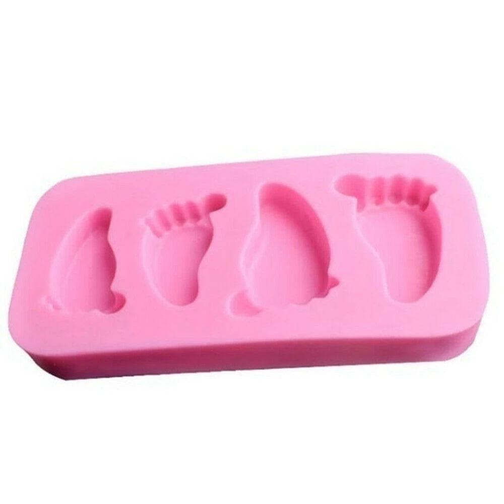 Cake Mold 3D Baby Feet Silicone Mold Chocolate Fondant Cake Decorating Baking Tool Bakeware Pudding Baking Paste Mold  Baby Foot Prints Silicone Molds, Fondant Soap Mold Baby Shower Cake Topper Decoration