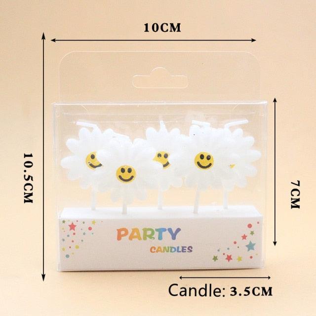 Cake Topper Bear Candles Cartoon Smiley Face Birthday Insert Creative  Party Cake Handmade Smiley Daisy Flower Cake Toppers For Birthday Party