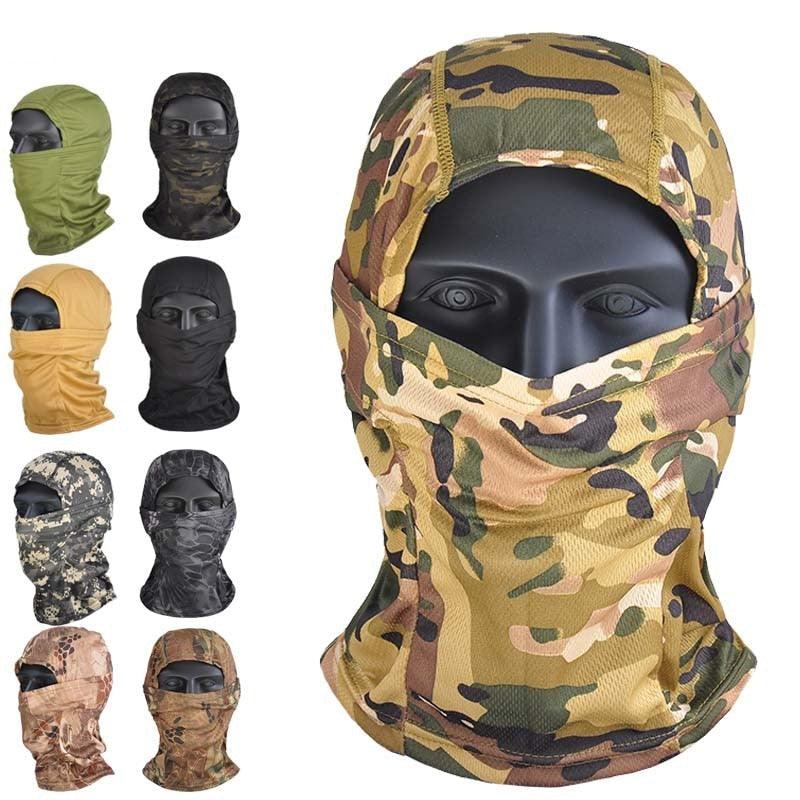 Camouflage Balaclava Full Face Mask for Cycling Hunting Army Bike Military Helmet Liner Tactical Airsoft Cap Scarf Mask Moto Face Mask Balaclava Moto Riding Motorbike Biker Racing Breather Mask Ski Hat Spring Summer For Men Women