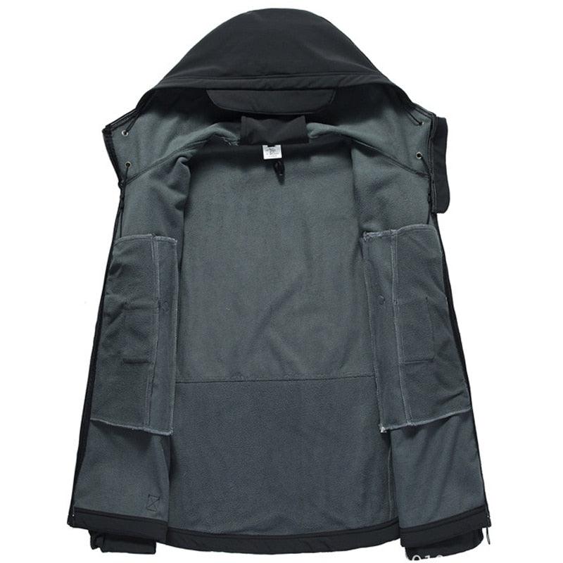 Camouflage Green Lightweight Soft Jackets Men Tactical Windproof Waterproof Jacket Men Outdoor Adventure Jackets Hooded Warm Winter Jacket Casual Winter Sport Warm Hooded Jackets