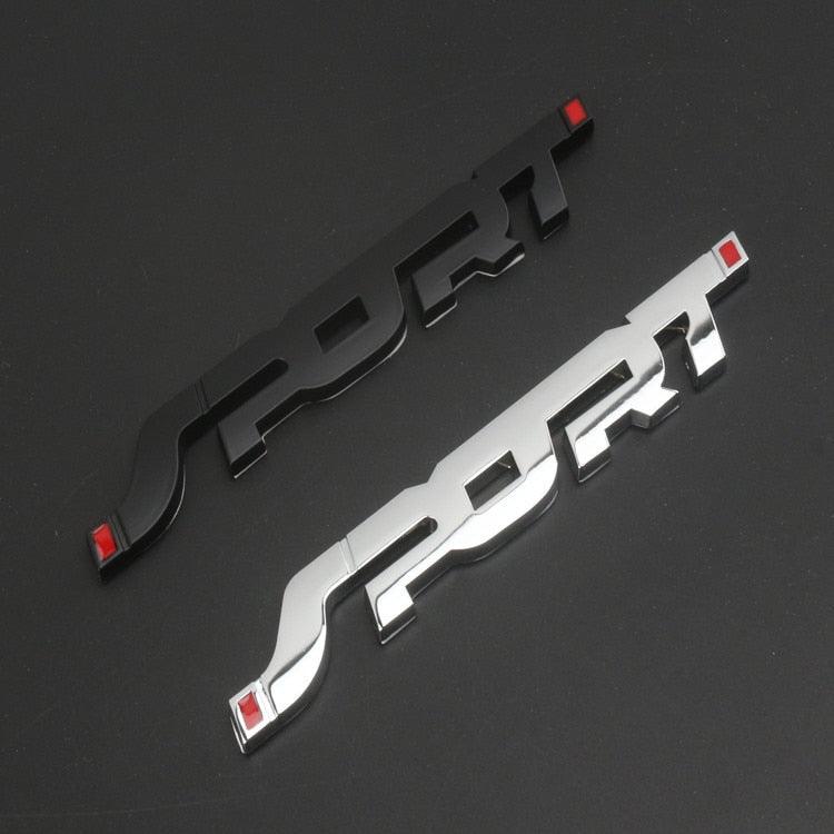 Car Accessories Sticker Styling Metal 3D Chrome Black Auto Car Metal Car SPORT Sticker,3D Premium Car Side Fender Rear Trunk Emblem Logo Badge Decals Compatible Trunk Racing Sport Word Letter Logo Emblem Badge Decal Sticker