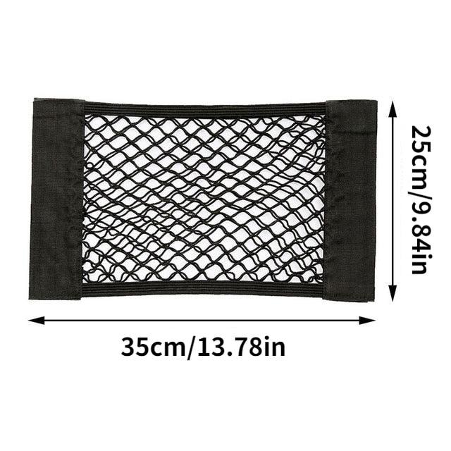 Car Back Rear Trunk Organizer Net Mesh Seat Elastic String Magic Sticker Universal Storage Bag Pocket Adjustable Elastic Trunk Cargo Organizer Nylon Mesh Rear Car Net Auto Organizer