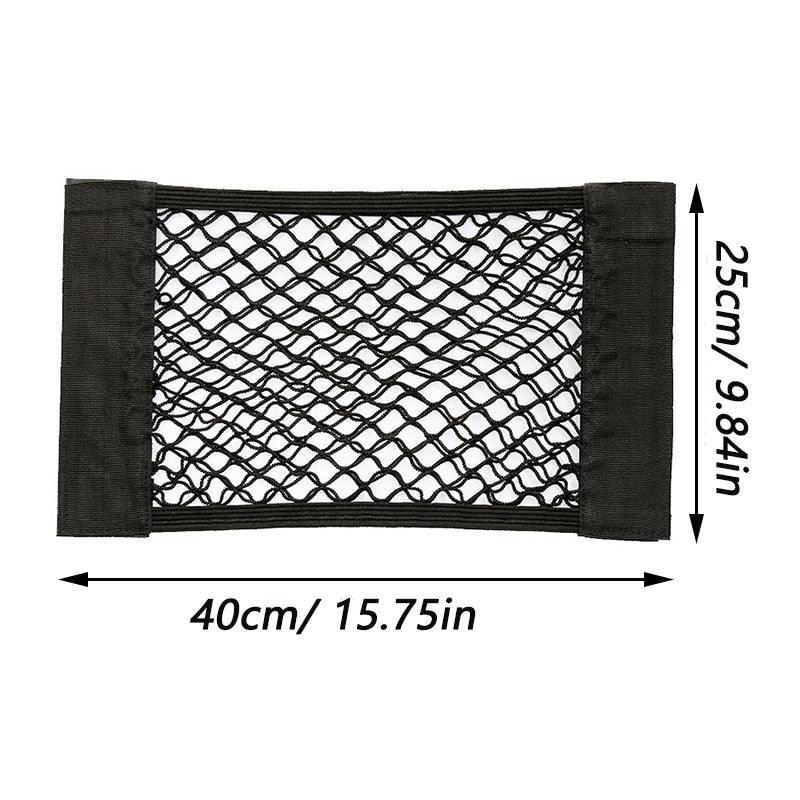 Car Back Rear Trunk Organizer Net Mesh Seat Elastic String Magic Sticker Universal Storage Bag Pocket Adjustable Elastic Trunk Cargo Organizer Nylon Mesh Rear Car Net Auto Organizer