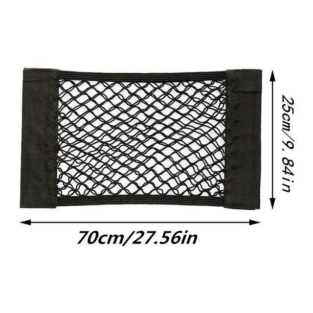 Car Back Rear Trunk Organizer Net Mesh Seat Elastic String Magic Sticker Universal Storage Bag Pocket Adjustable Elastic Trunk Cargo Organizer Nylon Mesh Rear Car Net Auto Organizer