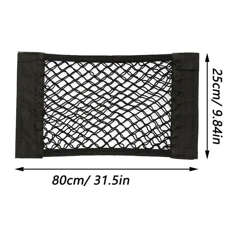 Car Back Rear Trunk Organizer Net Mesh Seat Elastic String Magic Sticker Universal Storage Bag Pocket Adjustable Elastic Trunk Cargo Organizer Nylon Mesh Rear Car Net Auto Organizer