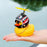 Car Goods Gift Broken Wind Helmet Small Yellow Duck Car Decoration Accessories Wind-breaking Wave-breaking Duck Cycling DecDuck Car Dashboard Decorations Rubber Duck Car Ornaments Cool Duck with Propeller Helmet Sunglasses Gold Chain or