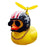 Car Goods Gift Broken Wind Helmet Small Yellow Duck Car Decoration Accessories Wind-breaking Wave-breaking Duck Cycling DecDuck Car Dashboard Decorations Rubber Duck Car Ornaments Cool Duck with Propeller Helmet Sunglasses Gold Chain or