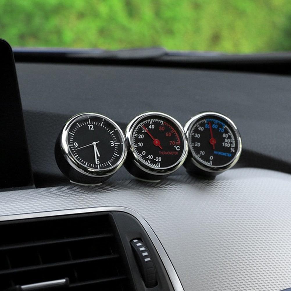 Car Interior Mini Quartz Watch Clock  Mini Clock Car Dashboard Clocks Luminous Car Clock Pocket Stick-On Clock Cars Air Vent Clip Quartz Clocks Vehicle Dashboard Clock Mini Vehicle Clock Car Pocket Clock for Cars  Hygrometer Thermometer Dashboard Ornament